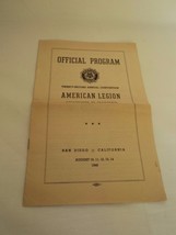 1940 Program: 22nd American Legion California Convention - San Diego Vintage  - £6.13 GBP