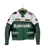 Men Kawasaki Customized Motorbike Racing Leather Jacket Genuine Cowhide ... - £149.07 GBP