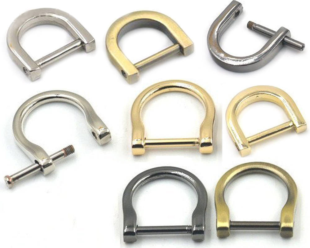 5 Pcs 10 15 18mm Metal Dee Ring Screw Detachable Belt Webbing Bag Buckle Welded