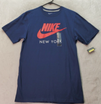 Nike New York Tee Shirt Mens Small Navy 100% Cotton Round Neck Standard Fit Logo - £16.80 GBP