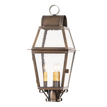 Independence Outdoor Post Light in Solid Weathred Brass - 3 Light - $596.95