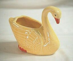 Brush Yellow Swan Planter 1920's Art Pottery Very Early Pre McCoy USA Vi... - $39.59