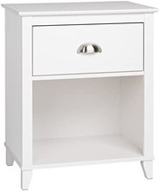 White Prepac Yaletown 1-Drawer Tall Nightstand - £102.27 GBP