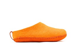 Woolly&#39;s Indoor Open Heel Slippers With Leather Sole (Orange) - 38 | Pre... - $95.83 CAD