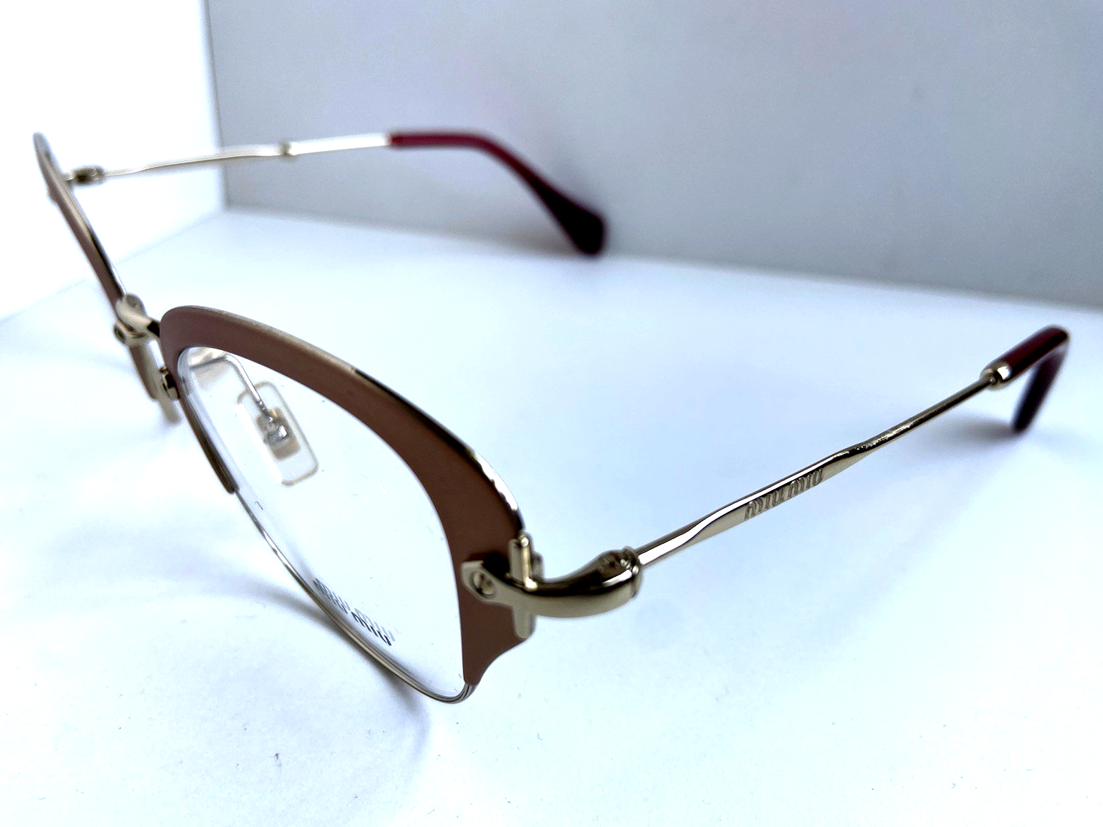 New Miu Miu VMU 53O  50mm Gold Cat Eye Oversized Women's Eyeglasses Frame Item image 6