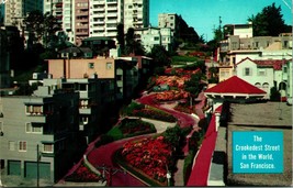 Lombard Street Crookedest Street in  World San Francisco CA Chrome Postcard A2 - £2.18 GBP