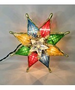 Vintage Christmas Tree Topper Star Plastic Jewel Joy Brite Merry Bright - £16.78 GBP