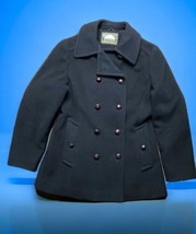 Vintage Mackintosh Peacoat Womens Navy Blue Sz 8 100% Wool Usa Union Made Ilgwu - £78.94 GBP
