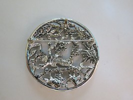 Vintage Sarah Coventry Woodland Flight Deer Brooch Large Antiqued Silver... - $9.99
