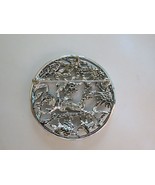 Vintage Sarah Coventry Woodland Flight Deer Brooch Large Antiqued Silver... - £7.86 GBP