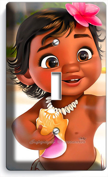BABY MOANA CUTE HAWAIIAN LITTLE GIRL LIGHT SINGLE SWITCH WALL COVER ROOM DECOR