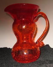 CRACKLE GLASS PITCHER RED/ORANGE  CENTERPIECE - €7,11 EUR