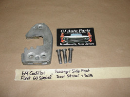 64 Cadillac Fleetwood 60 Special Right Front Door Latch Striker Plate &amp; Bolts - £17.88 GBP