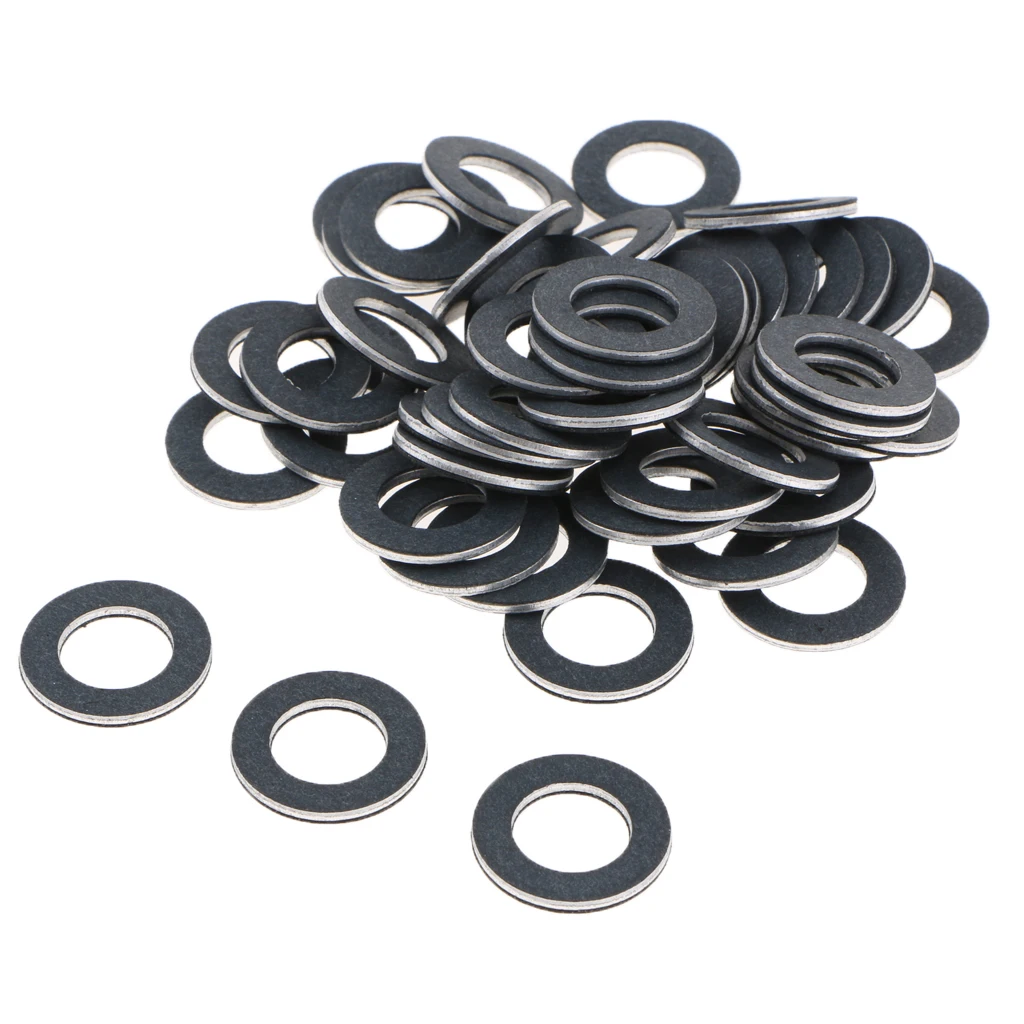 50pcs Durable Aluminum Oil Drain Plug Washer Gaskets for Toyota for Lexus, Rep - £25.90 GBP