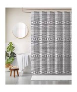 72 inch Polyester Shower Curtain with Black White Scandinavian Chevron P... - £41.43 GBP