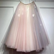 Blush Pink Midi Tulle Skirt Outfit Women Custom Plus Size A-line Tutu Skirt