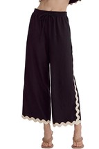 Entro ric rac wide leg trousers in Black - size L - £37.47 GBP