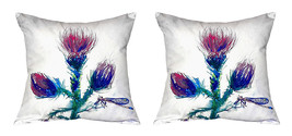 Pair of Betsy Drake Thistle No Cord Pillows - £63.30 GBP