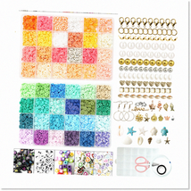 DIY Bracelet Kit - Complete with 3 Boxes, 7000pcs Clay Beads in 48 Colors, Charm - £29.86 GBP