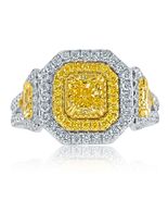 GIA Certified 1.83CT Light Yellow Radiant Diamond Engagement Ring 18k Wh... - $9,038.09 CAD