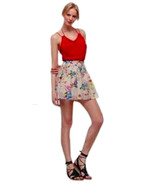 $248 Anthropologie Lingonberry Silk Mini Skirt 8 Medium Feminine Leifsdo... - £39.68 GBP