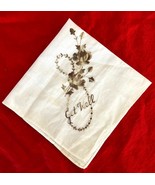 Vintage Ladies Hankie Embroidered Get Well w Floral Design - $9.03 CAD