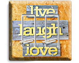 Live Laugh Love country rustic wood look double GFI light switch wall plate cove - £11.84 GBP