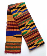 Traditional Kente Handwoven Stole Sash Asante Scarf African Textile Art ... - £23.44 GBP