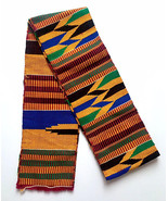Traditional Kente Handwoven Stole Sash Asante Scarf African Textile Art ... - $41.05 CAD