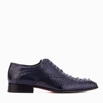 The Varenne Navy Pythn Leather Oxford Men Shoe image 1