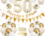 50Th Birthday Decorations Sand White Gold,50Th Birthday Balloons Beige G... - $22.02
