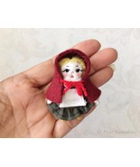 Little Red Riding Hood Doll, Handmade Cloth Doll, Tiny Red Riding Hood R... - £23.90 GBP
