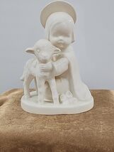 Goebel Figurine Angel and Lamb West Germany HJ19 Soft White Glazed Bisqu... - €19,65 EUR