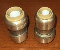 2 Brand New 3/8 in x 1/2 in Push Brass  Reducing Coupling - $10.39