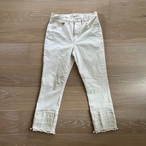 Tory Burch Lana Cropped Pom-pom Jeans In Heavy Enzyme - £50.26 GBP