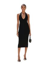 We Wore What Women's Halter Midi Fully Fashioned Rib Black Size Medium W... - $68.39