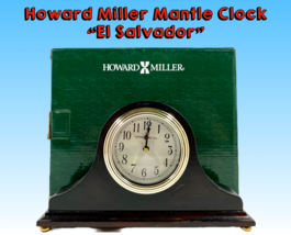 Vintage Howard Miller Cherry Wood Tambour Mantel Clock &quot;Salvador&quot; Lighted  Dial - £4.32 GBP
