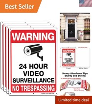 Durable 14x10 Reflective Warning Signs - Perfect for CCTV Security &amp; Tre... - $39.00