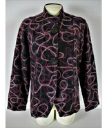 LAURA ASHLEY womens Medium L/S black red purple EMBROIDERED lined jacket... - £21.78 GBP