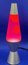 Original Lava Lamp with Purple Liquid Yellow Orange Lava Silver Base 14.5&quot; H2125 - $34.64