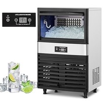 Commercial Ice Maker Machine 80Lbs/24H, Stainless Steel Under Counter Ice Machin - £563.32 GBP