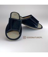 Men's  leather  slippers OS14N\High-quality Handmade Home Shoes\Comfortable  - $48.00