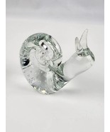 Vintage Art Glass Clear Snail Paperweight Controlled Bubbles Unmarked 4&quot;... - £18.65 GBP