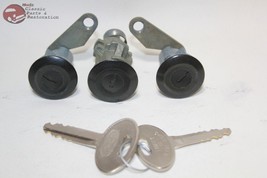 81-93 Mustang Ford Door Trunk Lock Cylinders Keys Black Cap Flat Pawl - $49.87