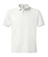 Hanes Mens 4X-L EcoSmart Jersey Polo White Cotton Blend Short Sleeve Tag... - £7.77 GBP