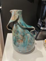 Large Abstract Vase Pitcher Ewer Glazed Pottery Art Home Decor Collectible - $99.00