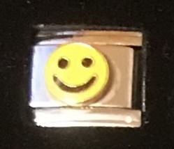 Smiley Face Emoji Italian Charm Enamel Link 9MM K47 - £11.81 GBP