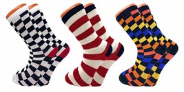 AWS/American Made Colorful Fun Socks Novelty Crazy Crew Dress Socks 3 Pairs (D-5 - $7.82