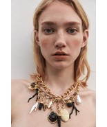 ZARA TIERED 2 MEDALLION AND CHARM NECKLACES - $837.42 MXN