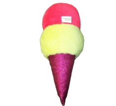 16&quot; Royal Deluxe Ice Cream Cone Plush Stuffed Animal Food Pink Yellow Sparkly - £8.58 GBP